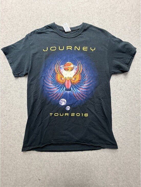 Gildan Other - Gildan Journey Band T Shirt Men M Black Tour 2016 Graphic Print Rock Music Short